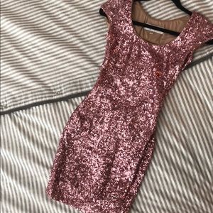 Dress the Population sequin rose gold body-con